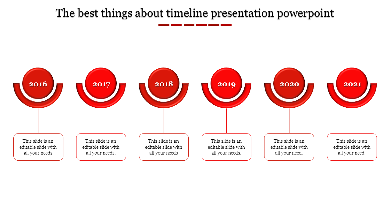 Use Timeline Presentation Template In Red Color Slide